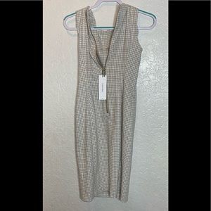 NEW Calvin Klein white polka square dress